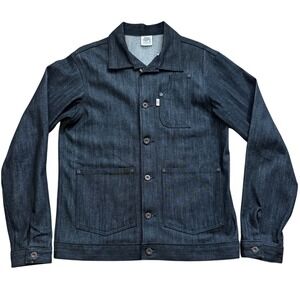 Railcar FineGoods Monrovia Jacket Mens M Indigo Raw Denim Chore Coat Made in US